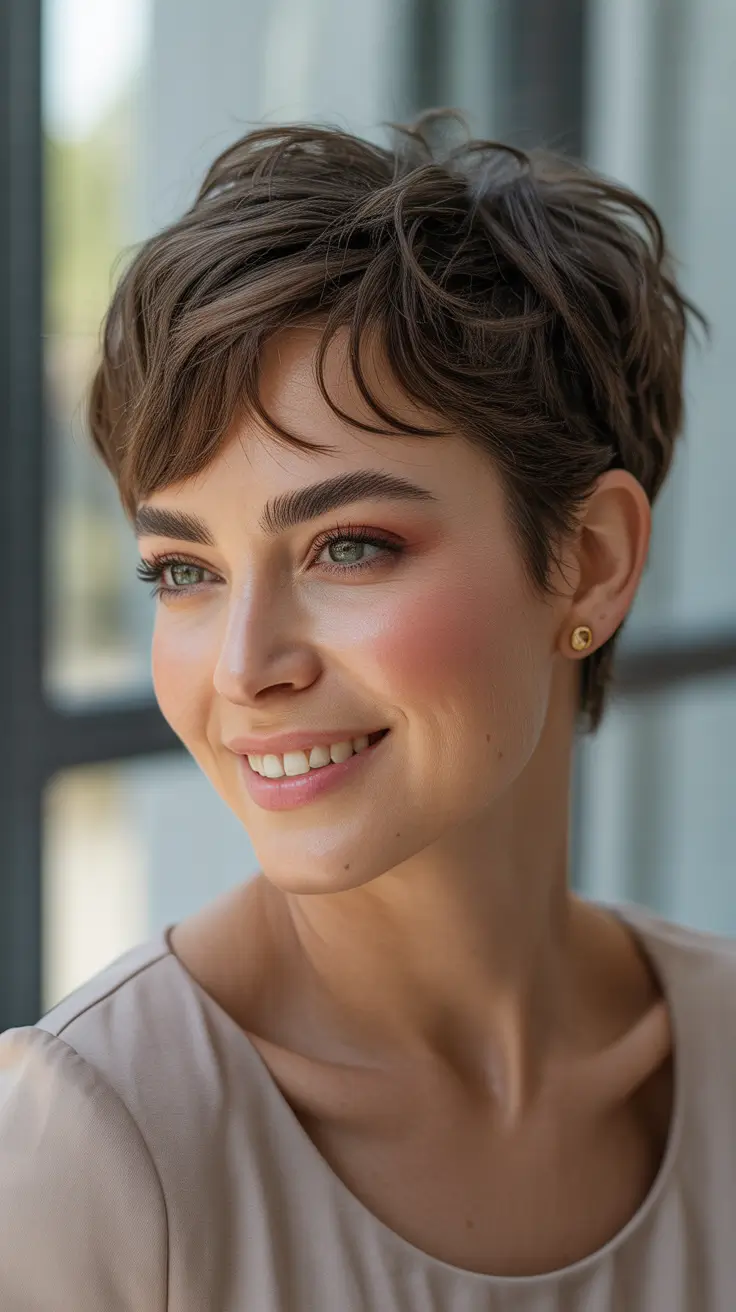 fall hairstyle short hair Textured Crop with Natural Waves