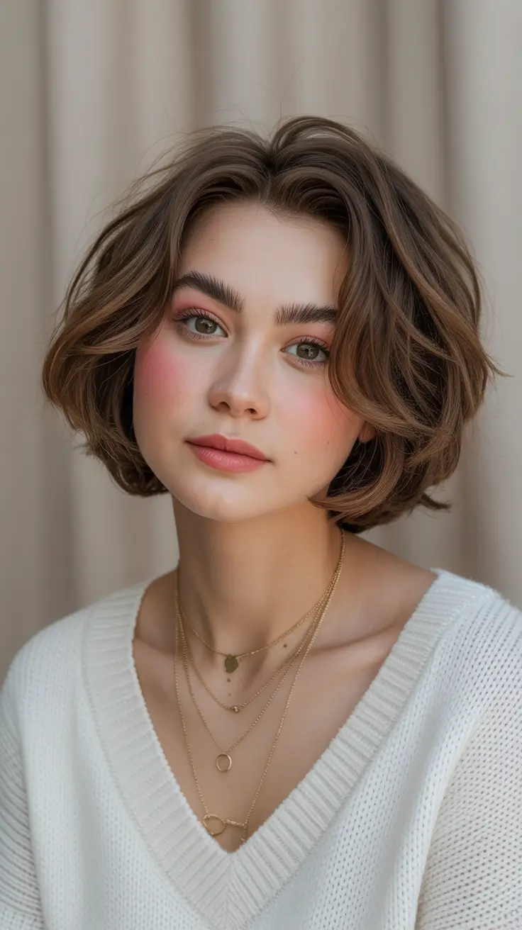 Top Fall 2025 Hairstyles for Round Face – Soft French Bob with Airy Volume