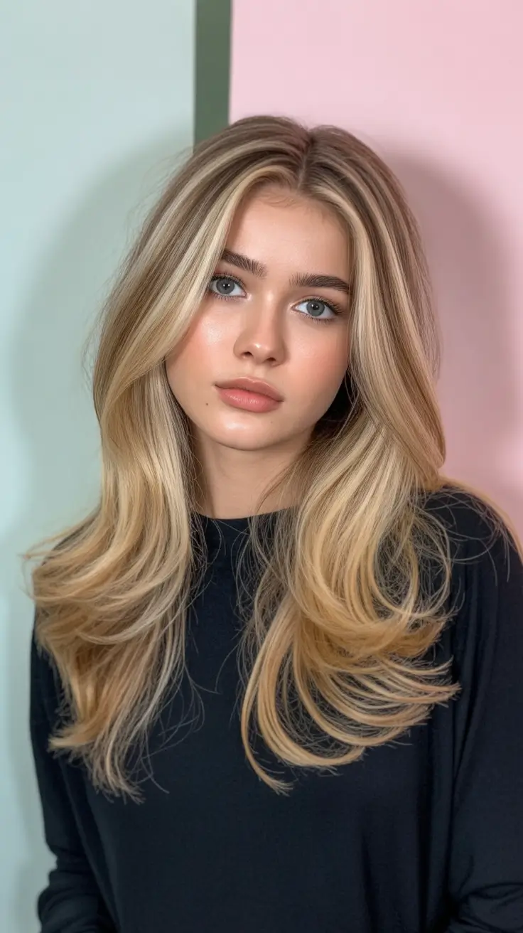 Fall 2025 Haircut Ideas for Long Hair – Vanilla-Blonde Power Layers