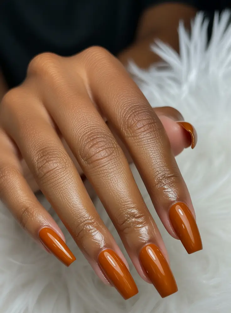 2025 Fall Nail Colors for Brown Skin – Pumpkin-Lacquer Power Square