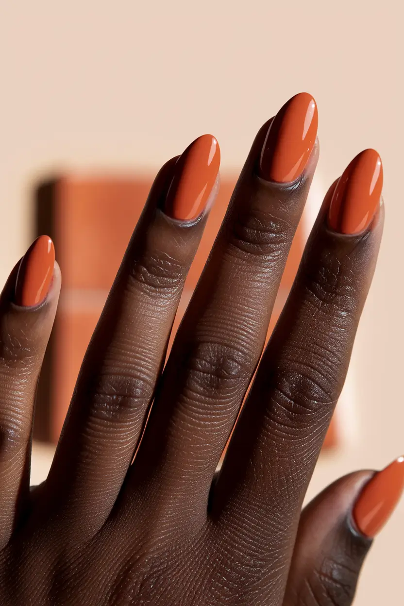 Fall nail colors for dark skin 2025 — Pumpkin Cream Pop