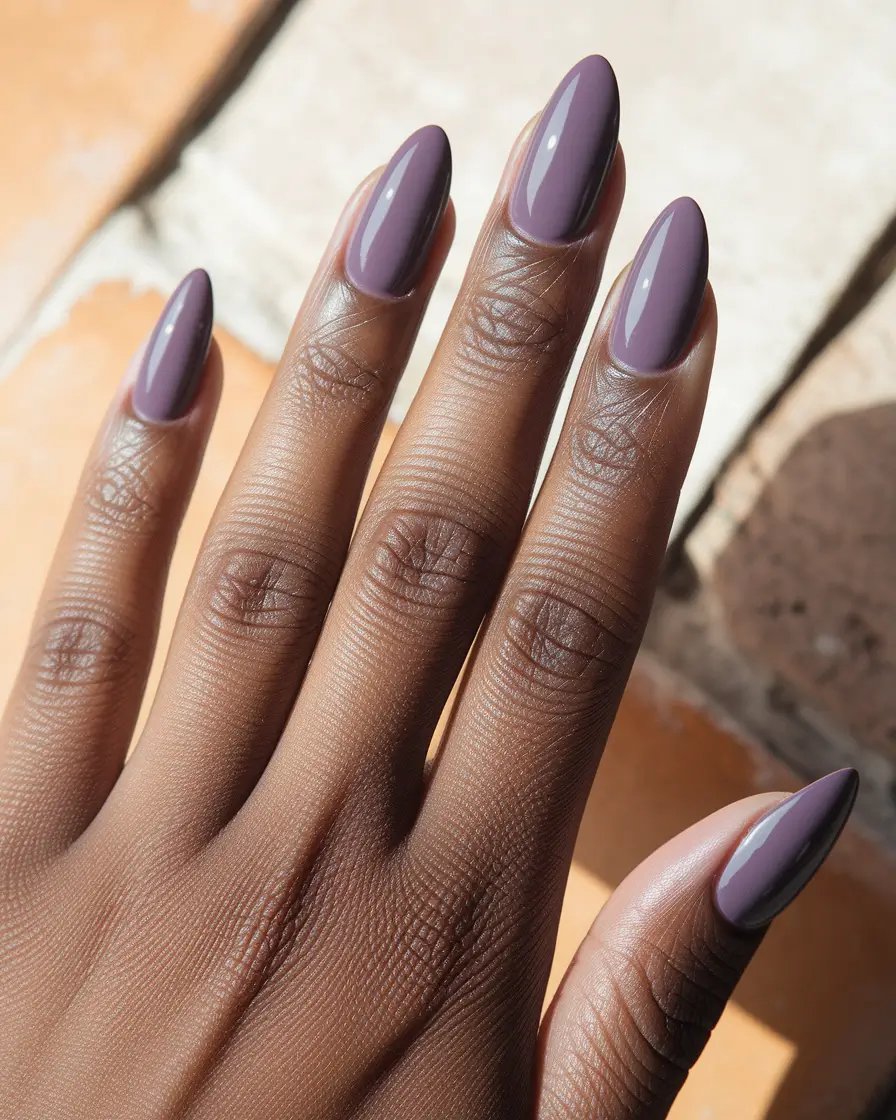 Fall nail colors for dark skin 2025 — Smoky Mauve Sheen
