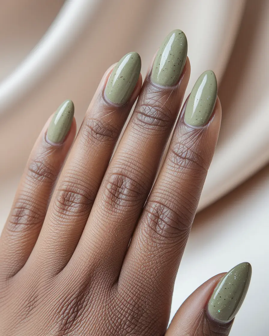 Fall nail colors for dark skin 2025 – Sage Latte With Sparkle