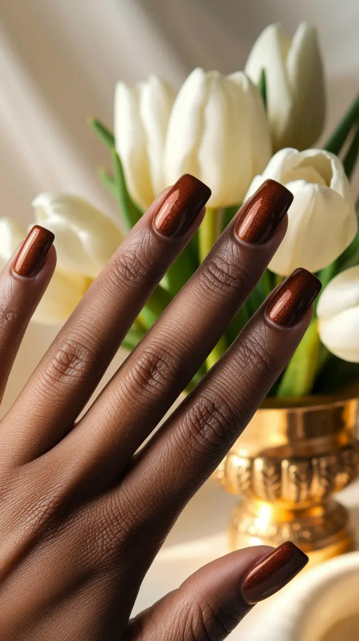 Fall nail colors for dark skin 2025 – Molten Copper Squares
