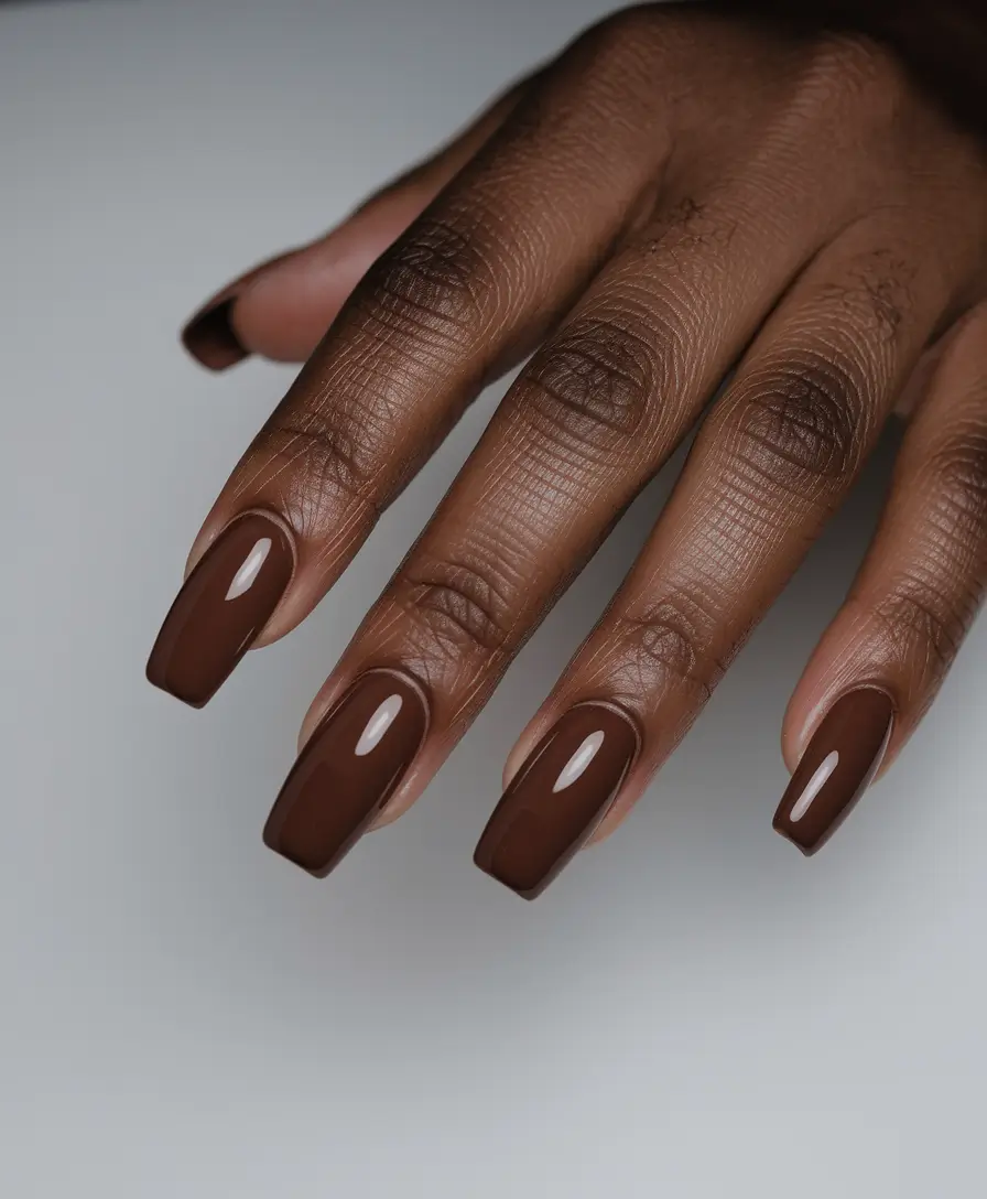 Fall nail colors for dark skin 2025 — Mocha Milk Gloss