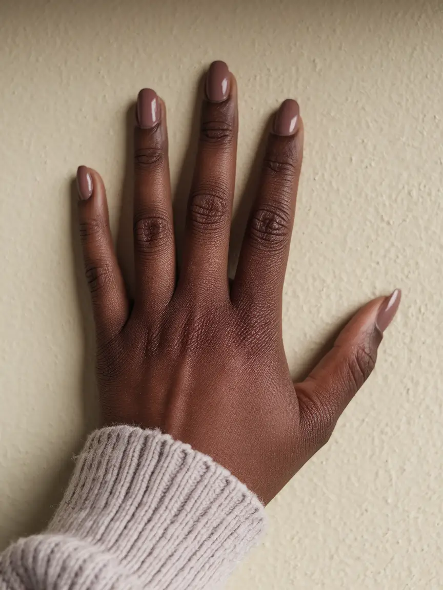 Fall nail colors for dark skin 2025 — Café Au Lait Shorties