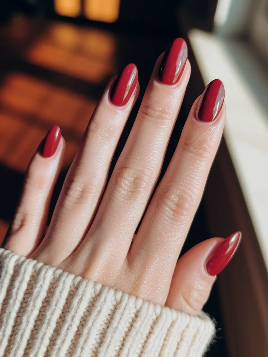 Fall nail colors for fair skin 2025 – Crimson Cashmere Oval