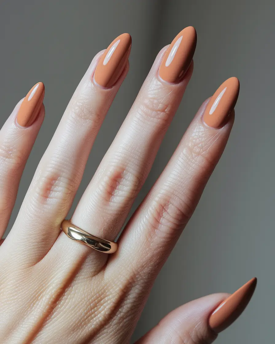 Fall nail colors for fair skin 2025 — Toasted Terracotta Almonds