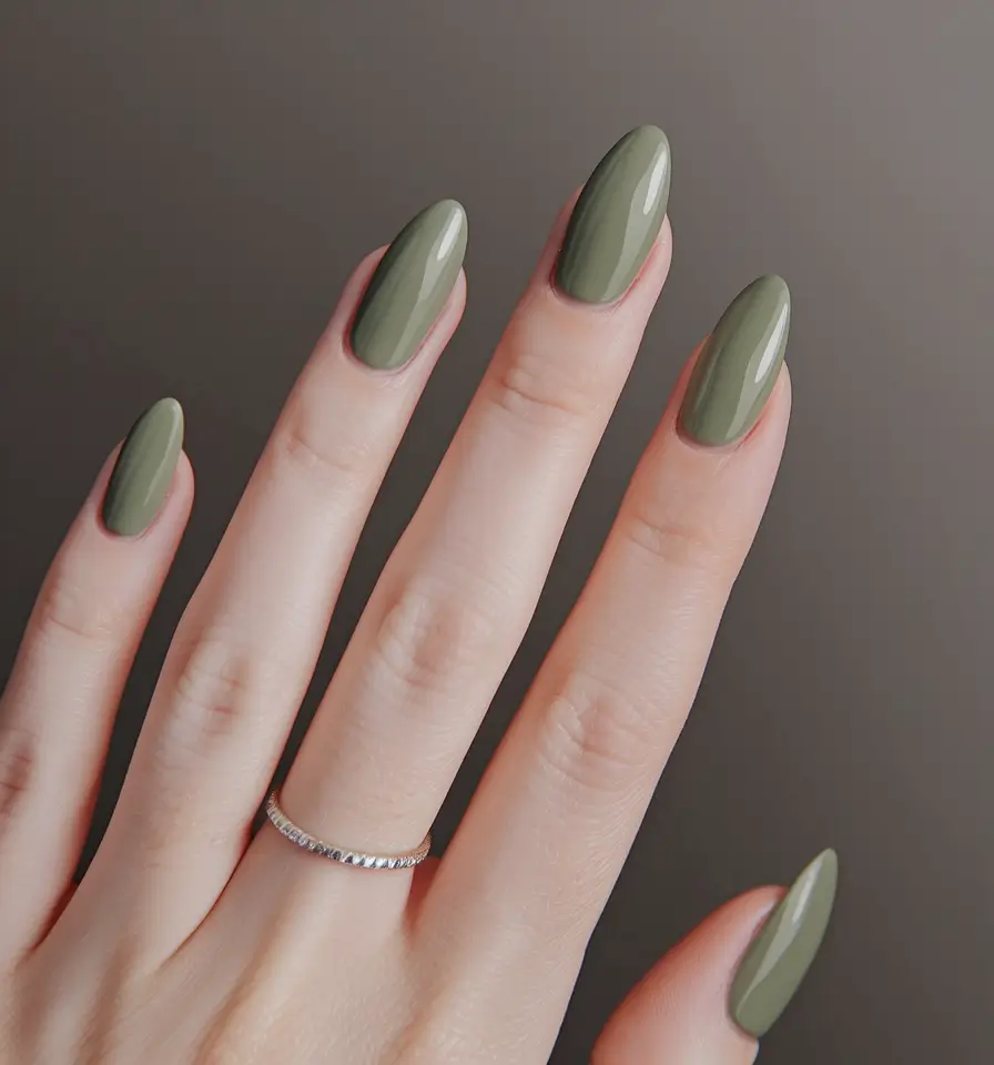Fall nail colors for fair skin 2025 — Soft Sage Olive Sheen