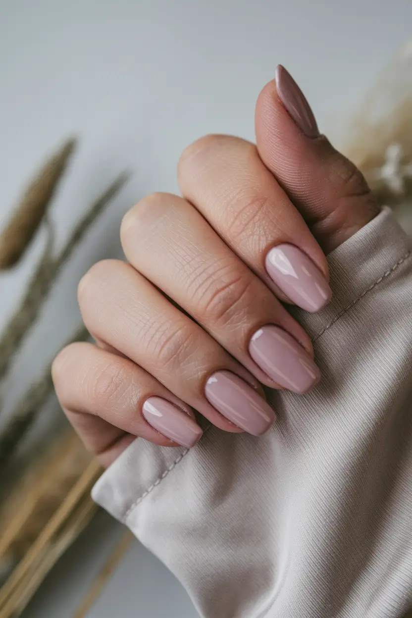 Fall nail colors for fair skin 2025 — Creamy Rose-Beige Squares