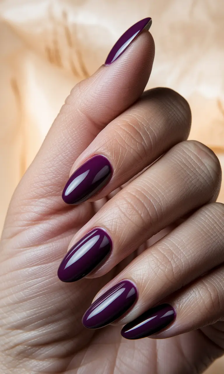 Fall nail colors for medium skin 2025 Blackberry Glaze Almond