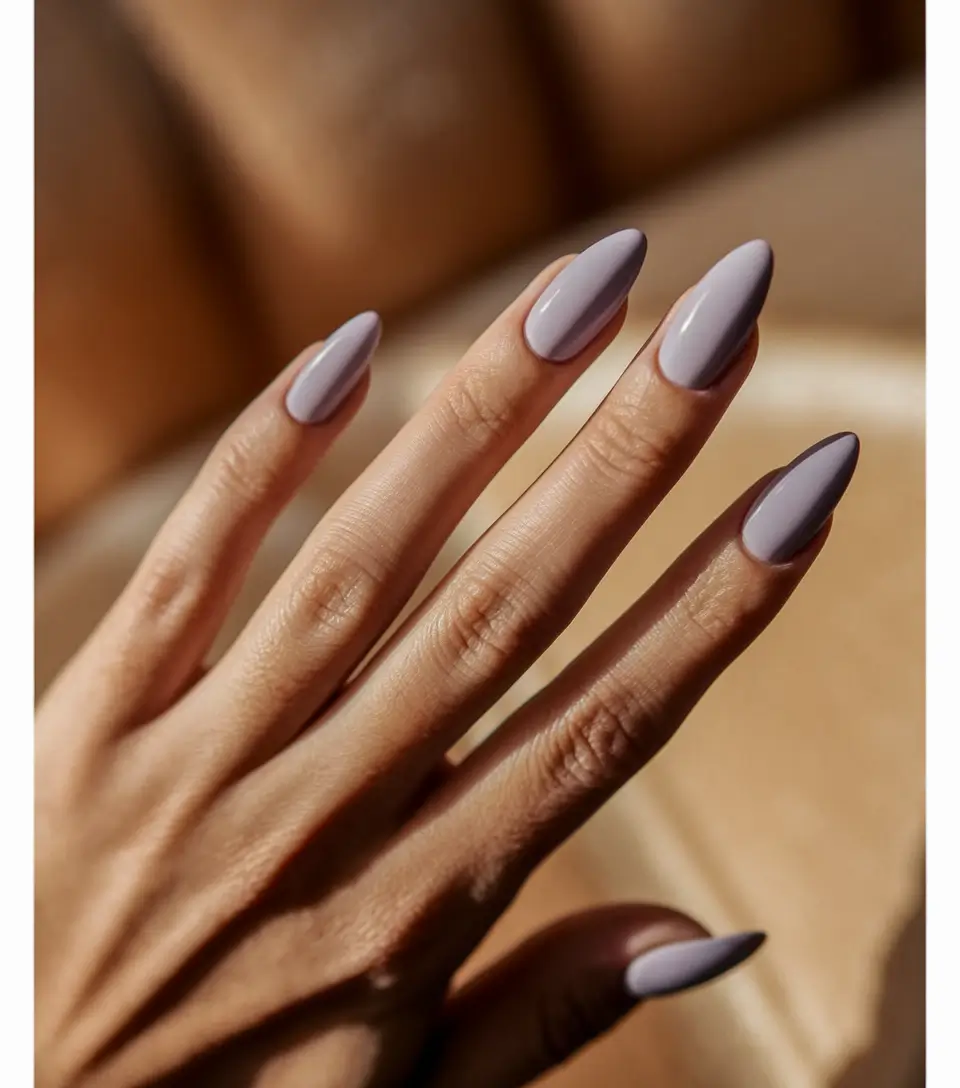 Fall nail colors for medium skin 2025 Soft Lavender Cream (Daylight)