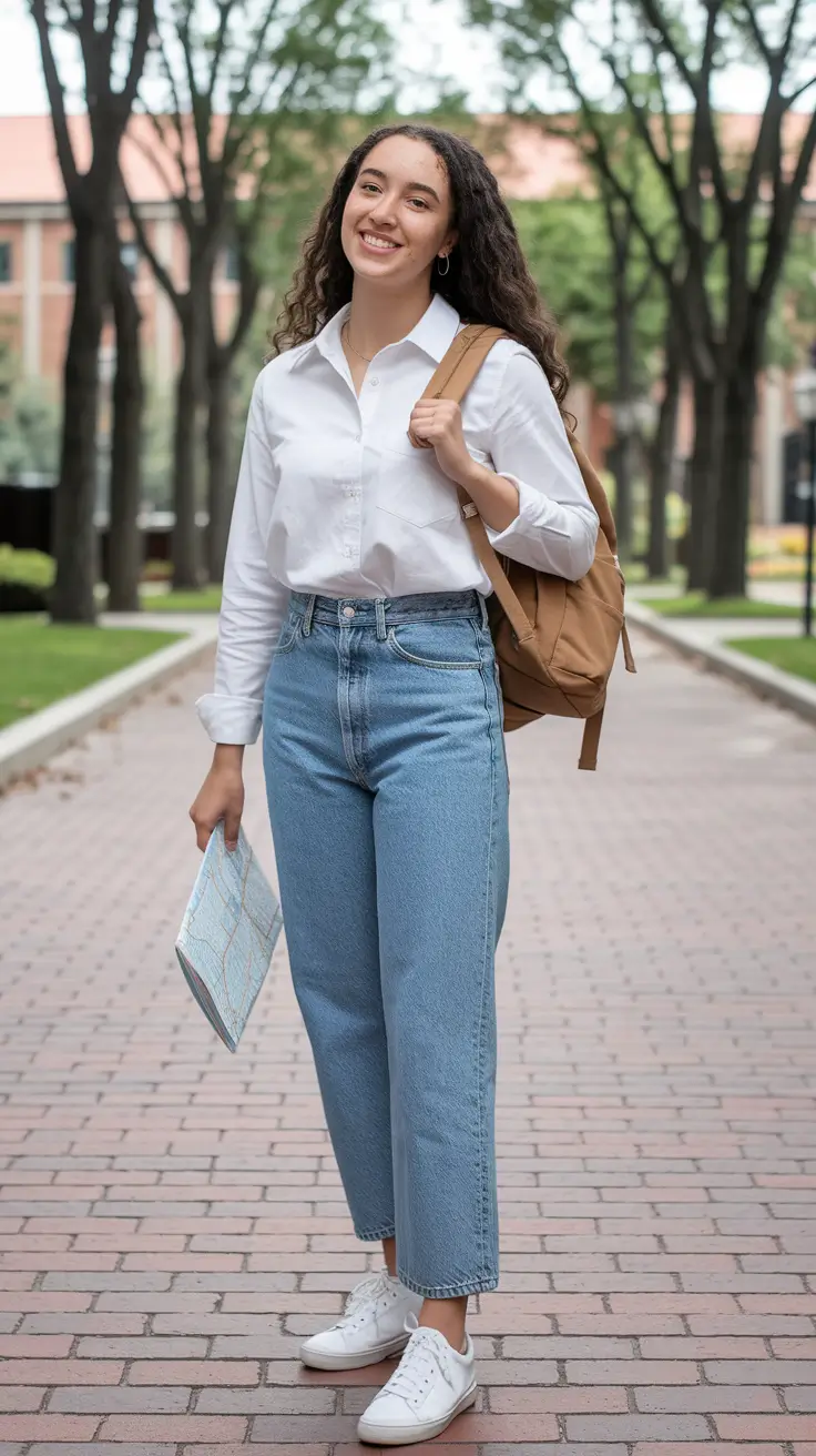 fall outfits for school comfy White Shirt Energy for Back-to-School Glow