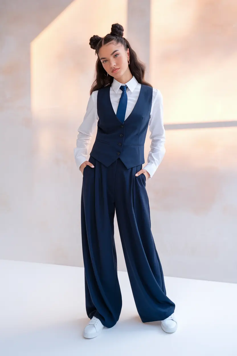 fall outfits for school for teens black Tailored Tomboy Energy