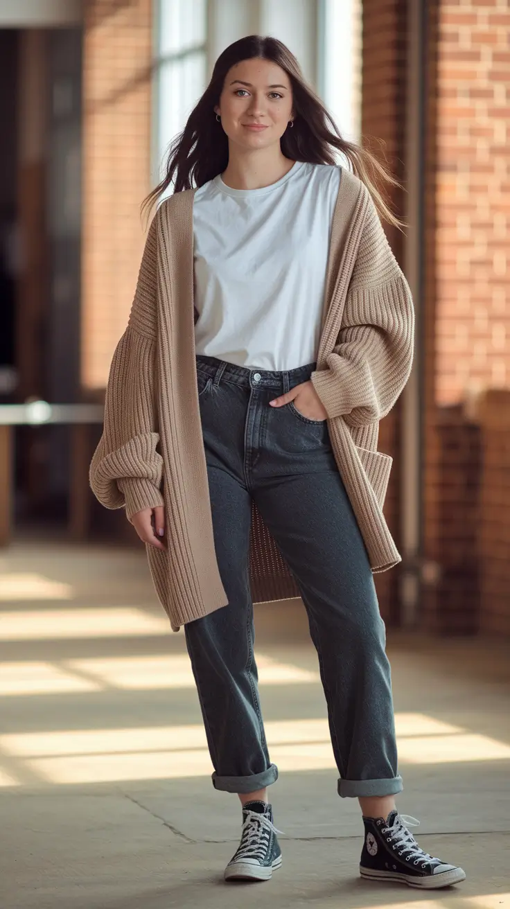 fall outfits for school comfy Oversized Knit Energy for Cozy Classroom Days