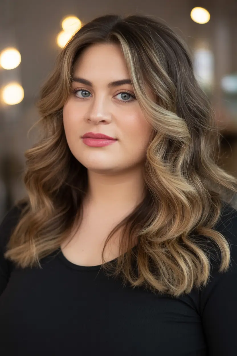 fall round face haircut Classic Hollywood Waves with Lived-In Blonde