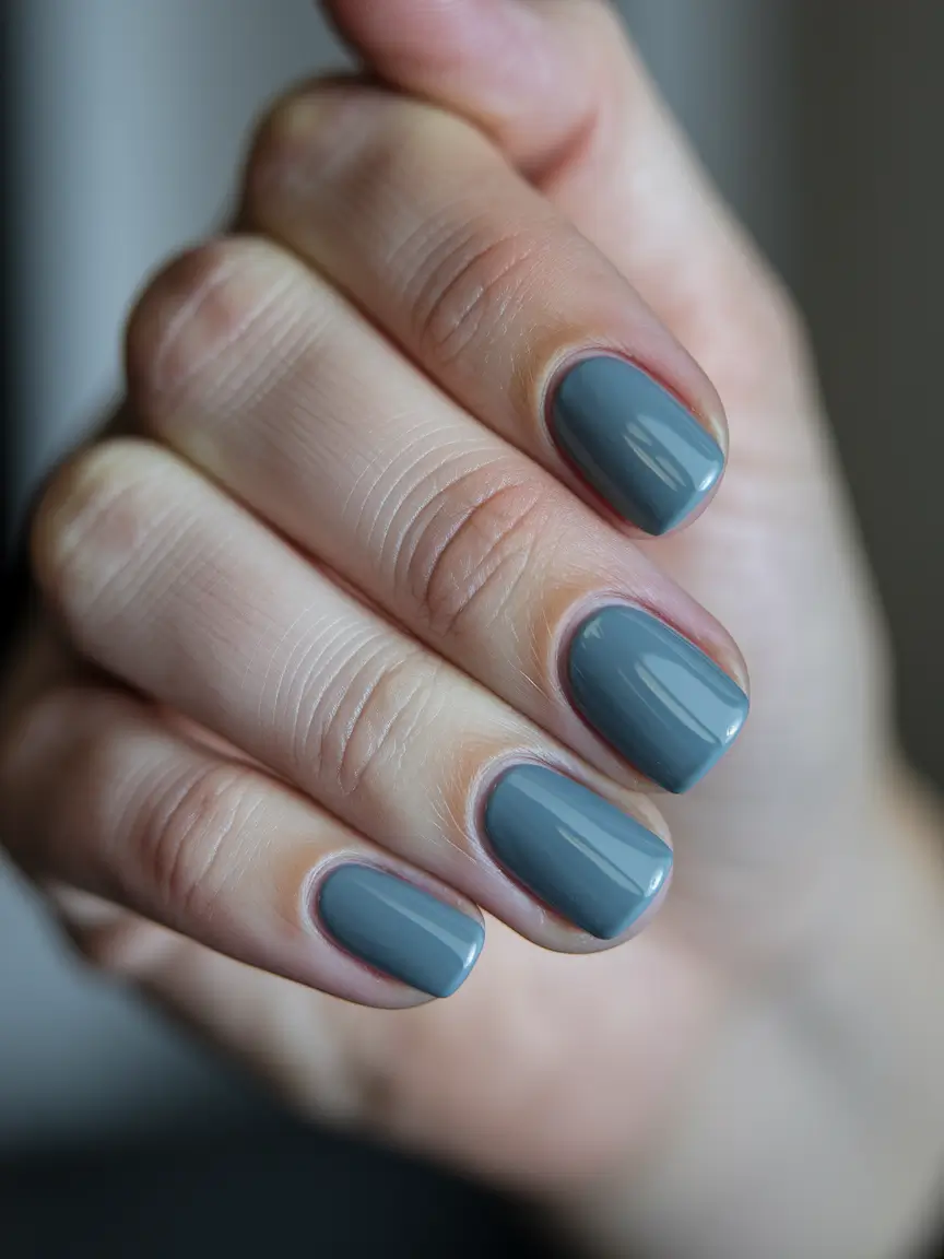 Fall Nails 2025 with Square Shape — Storm-Slate Minimal