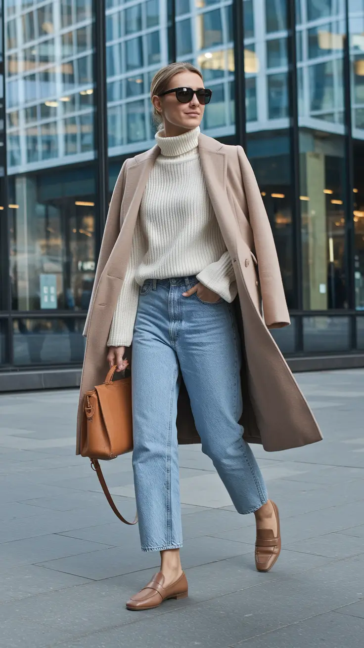 fall sweater outfits cozy luxe with a structured edge