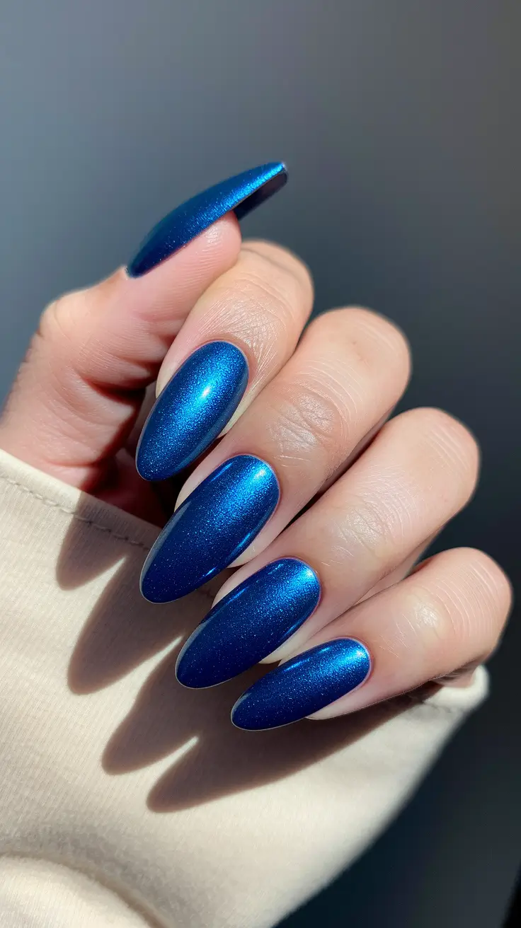Round Fall Nails 2025 Designs – Midnight Sapphire Rounds