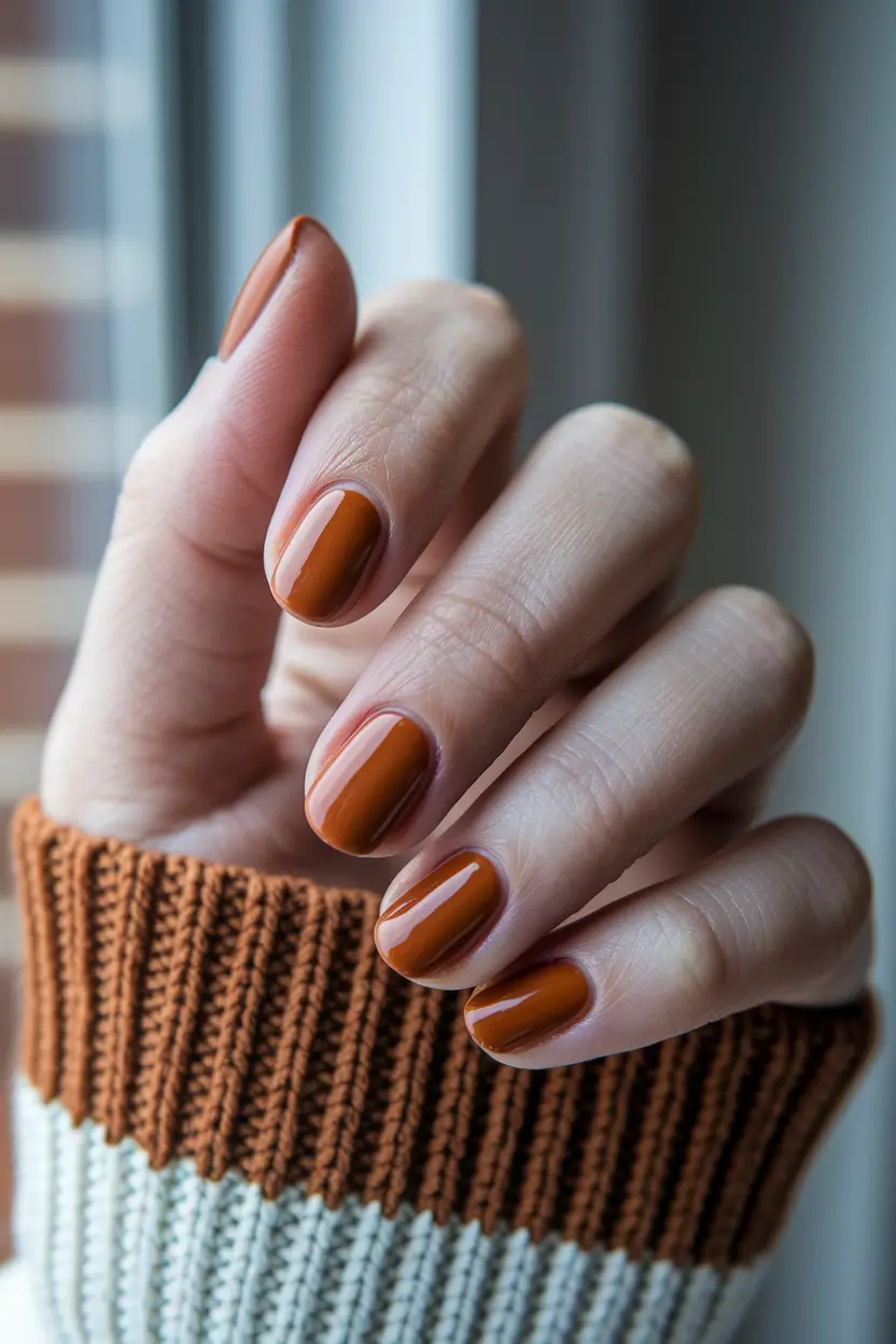 Round Fall Nails 2025 Designs – Pumpkin Shorties