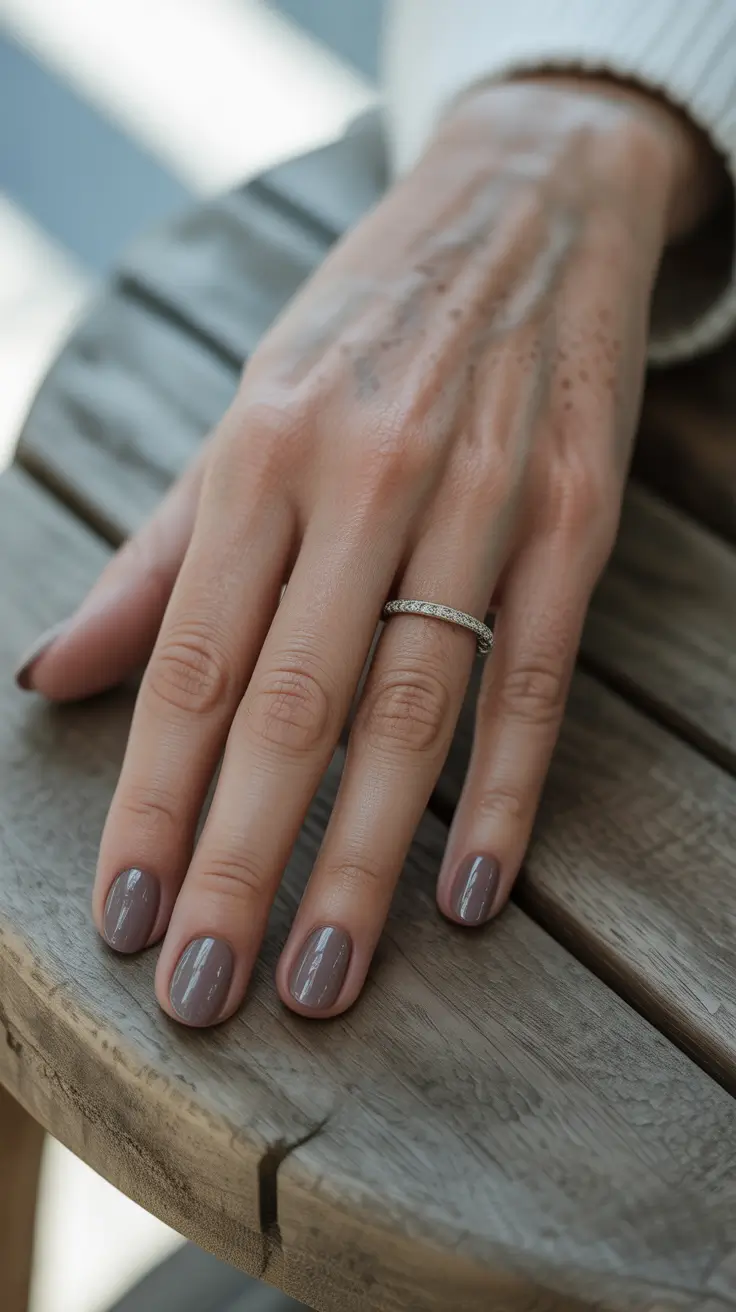 Round Fall Nails 2025 Designs – Cashmere Taupe Rounds