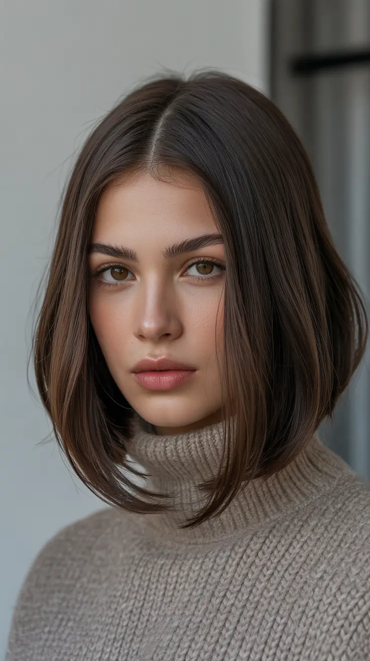 september hair color ideas - Classic Blunt Bob with Dark Espresso Gloss