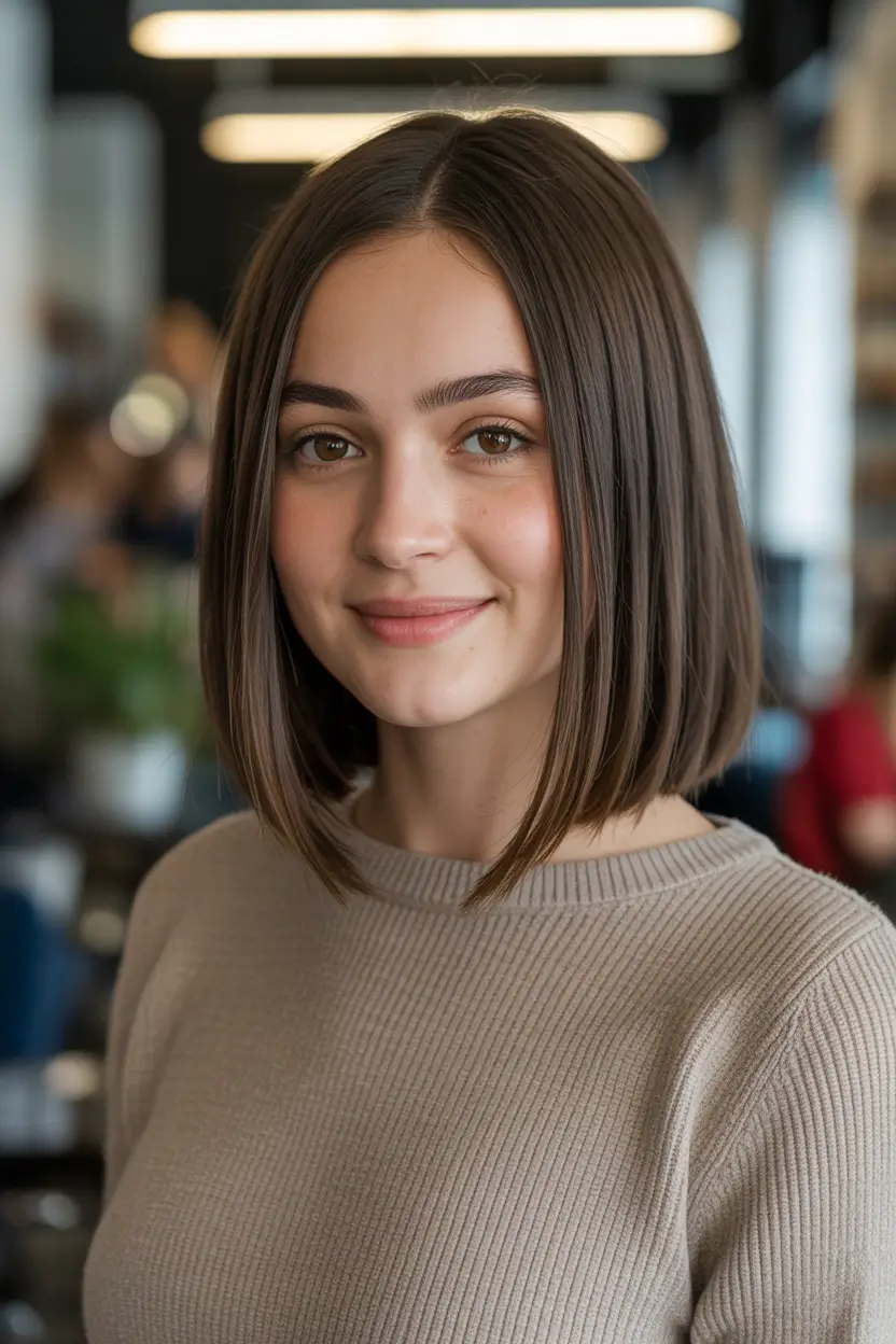 fall haircuts straight hair Classic Sleek Bob with Sharp Edges