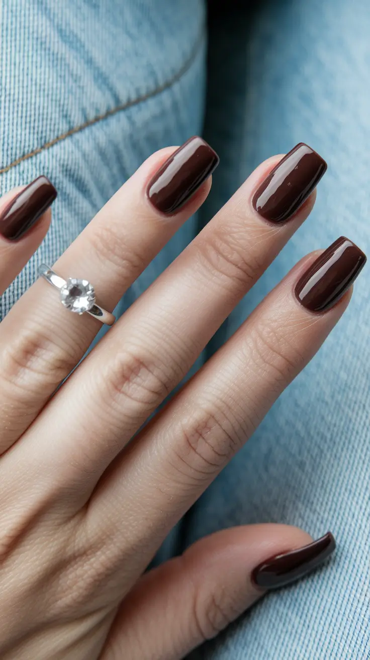 september nails color fall gel short Bittersweet Espresso Elegance
