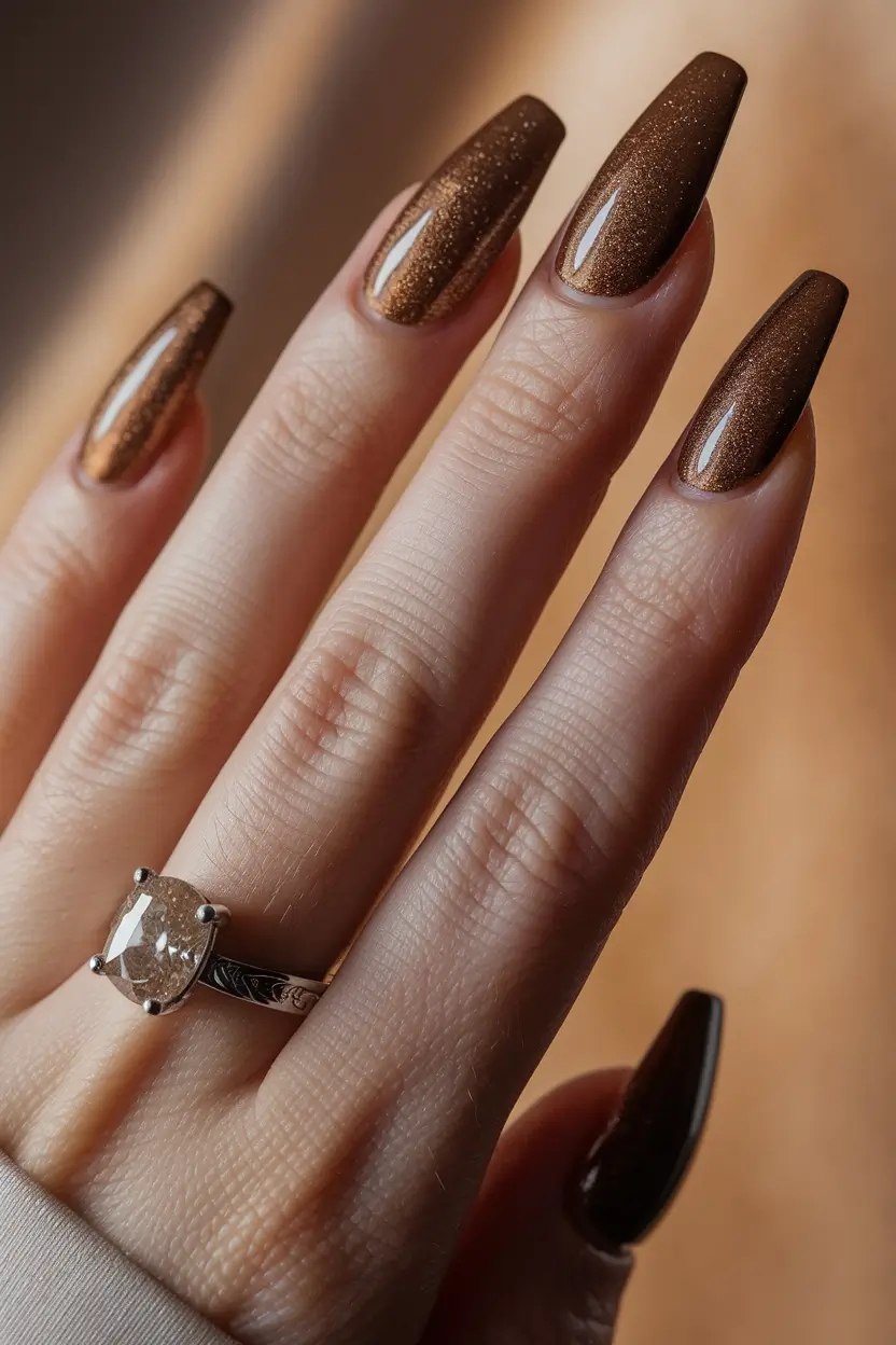 september nails color fall Molten Bronze Magic for Cozy September