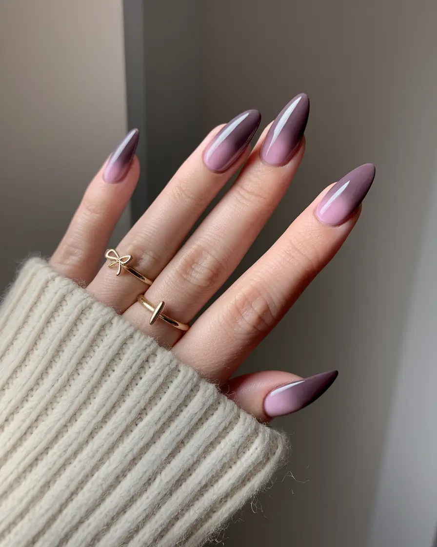 september nails designs stiletto Rosy Smoke Fade for Soft Transitions