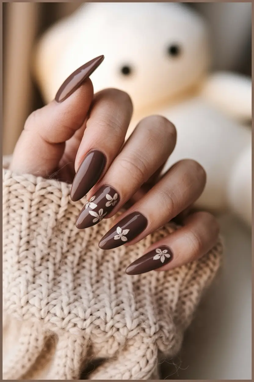 september nails designs red Cocoa Petals on a Stiletto Base