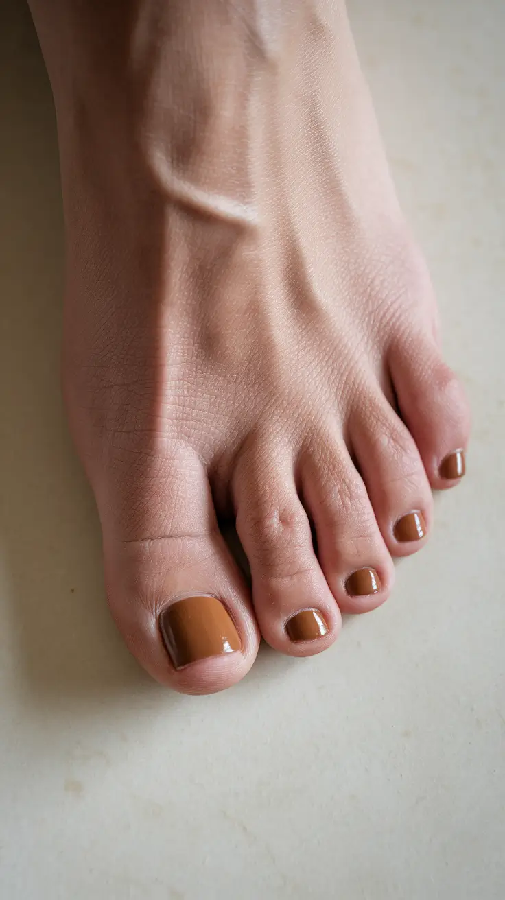 toe nails ideas september Warm Caramel Simplicity