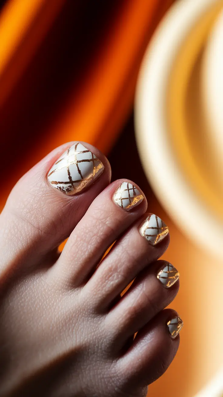 pretty toe nails september Gold-Lined Porcelain