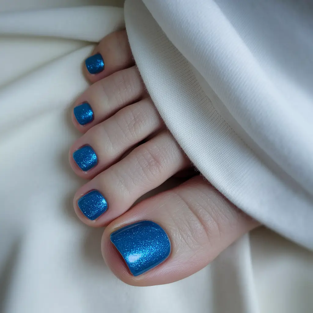 september toe nails Electric Blue Pop