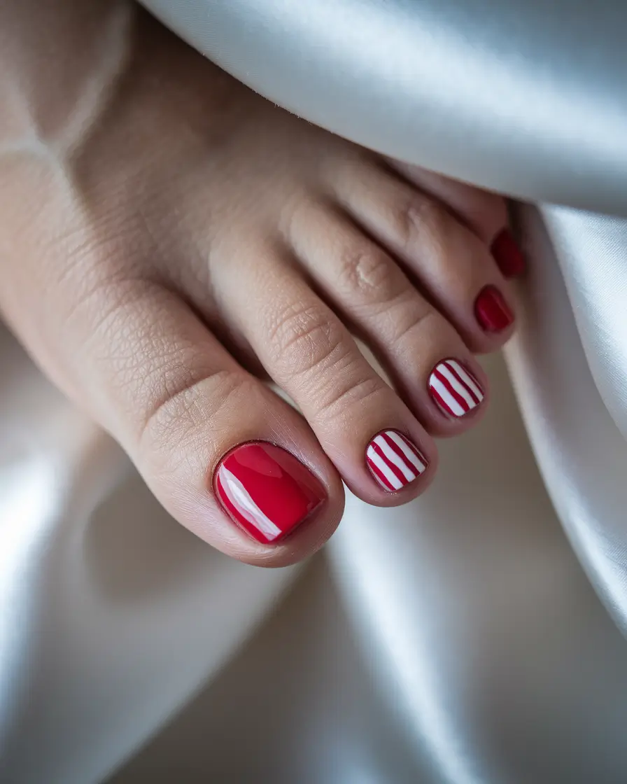 september toe nails Retro Candy Stripe