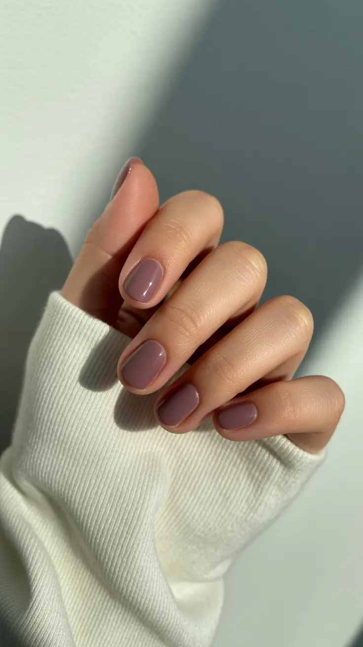 2025 Short Fall Nail Trends – Dusty Mauve Cashmere