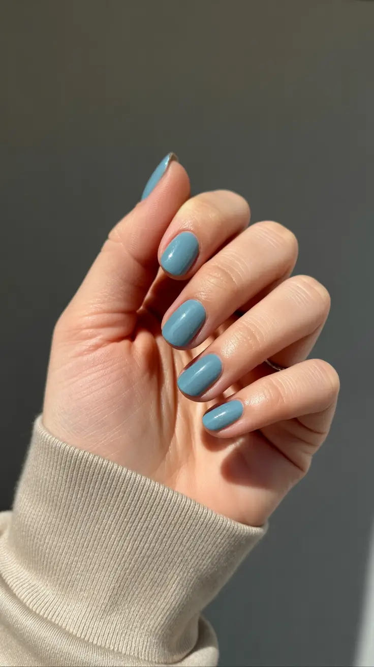 2025 Short Fall Nail Trends – Cashmere Dust Blue Ovals