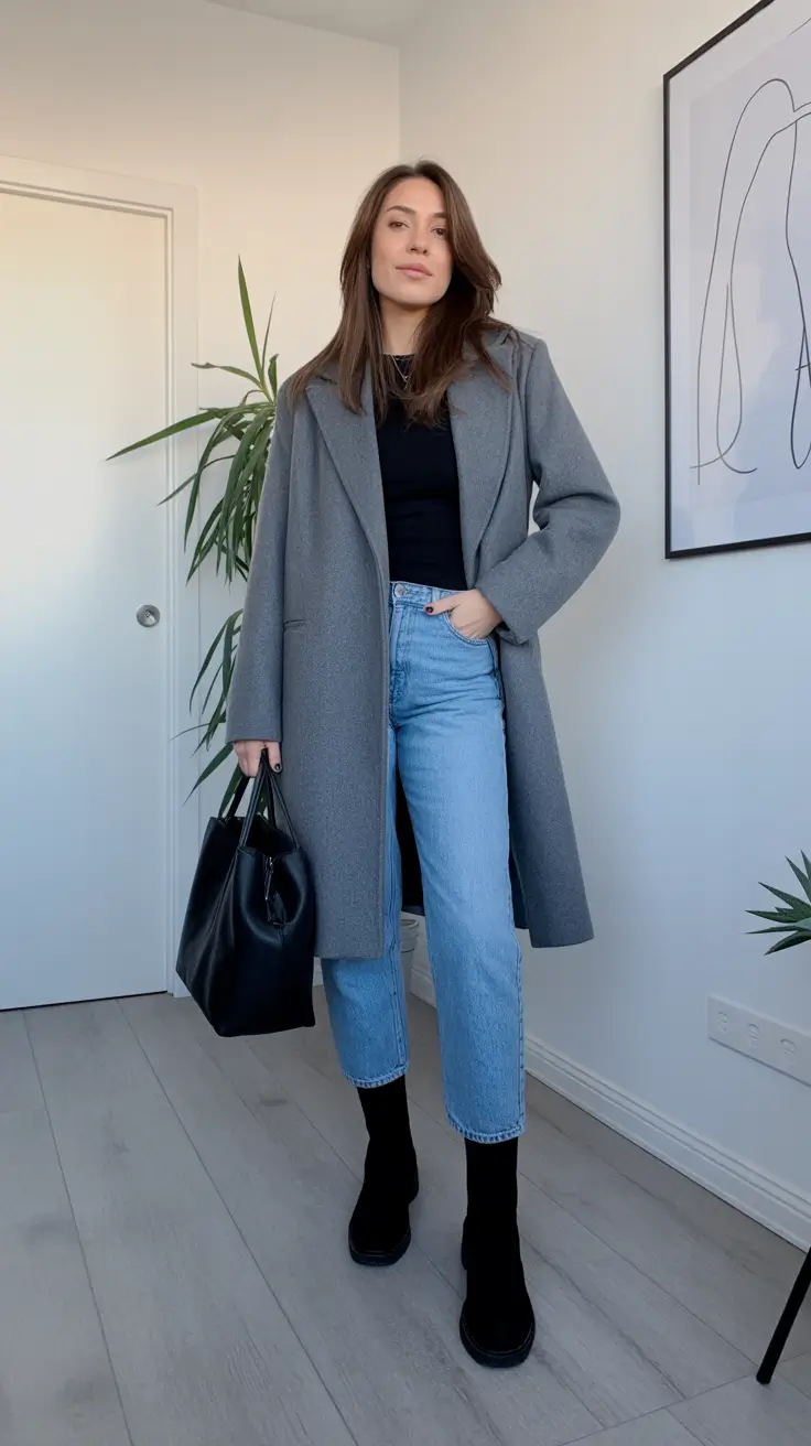 casual winter outfits for women - Office Casual With Neat Denim