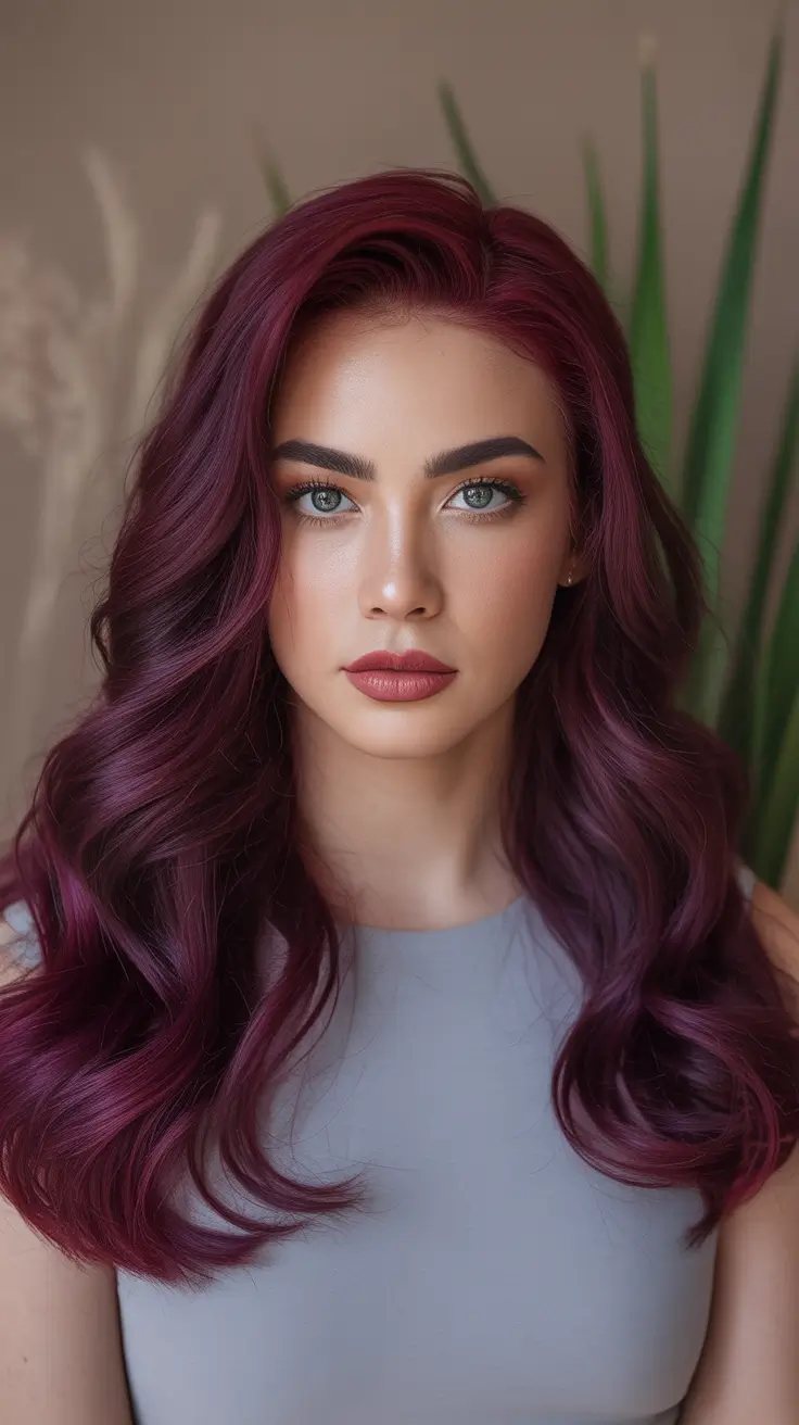Deep Winter Hair Colors Inspiration 2025-2026 - Blackberry Velvet - full berry saturation with cool depth