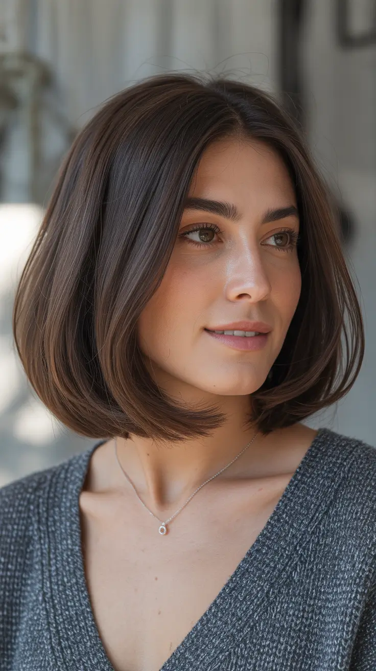 fall and winter haircuts - French Beveled Bob With Tucked Ends