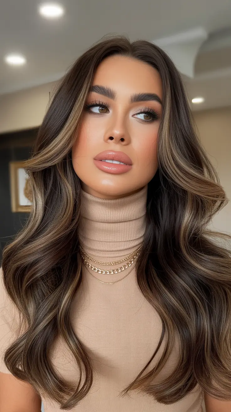 fall and winter haircuts - Luxe Long Layers With Soft Money Pieces