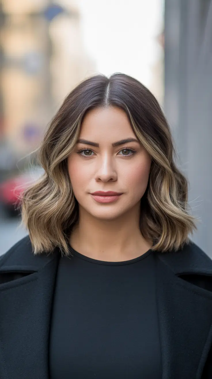 fall and winter haircuts - Polished Collarbone Bob With Clean Center Part