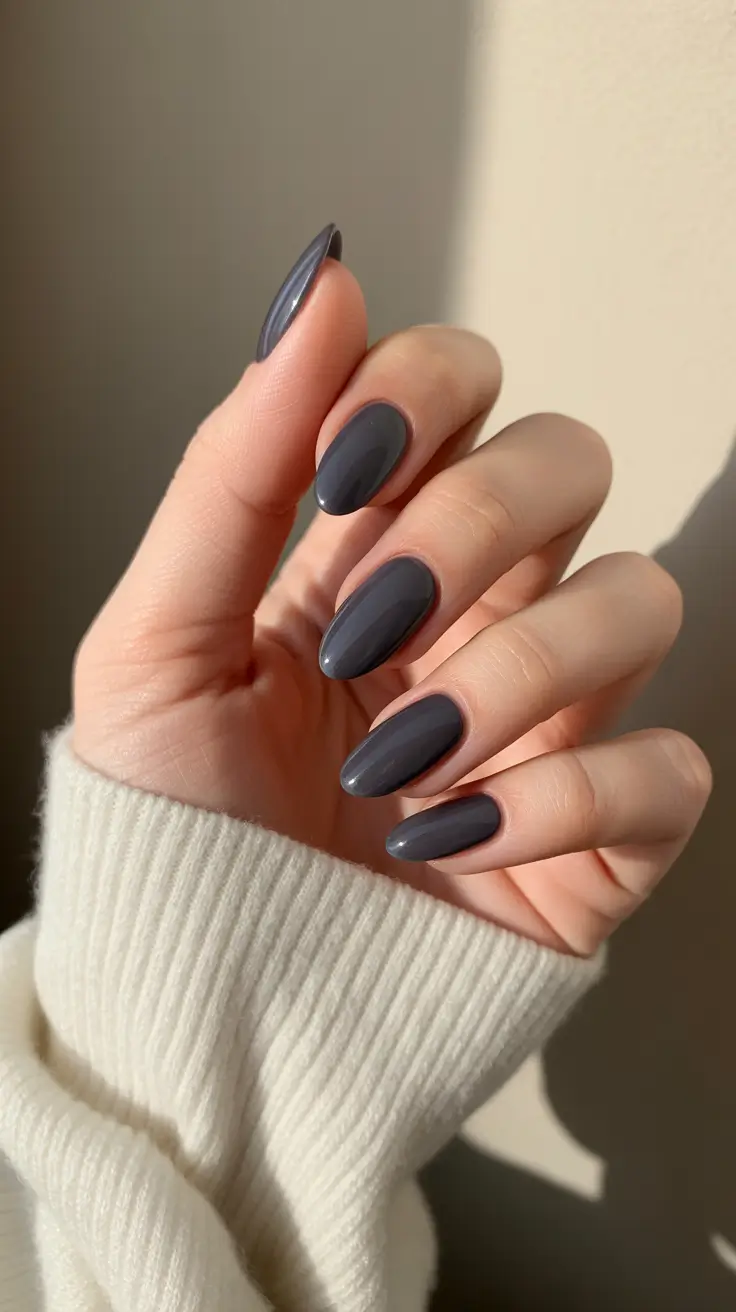 nail color for november - Slate Storm Almond Classic