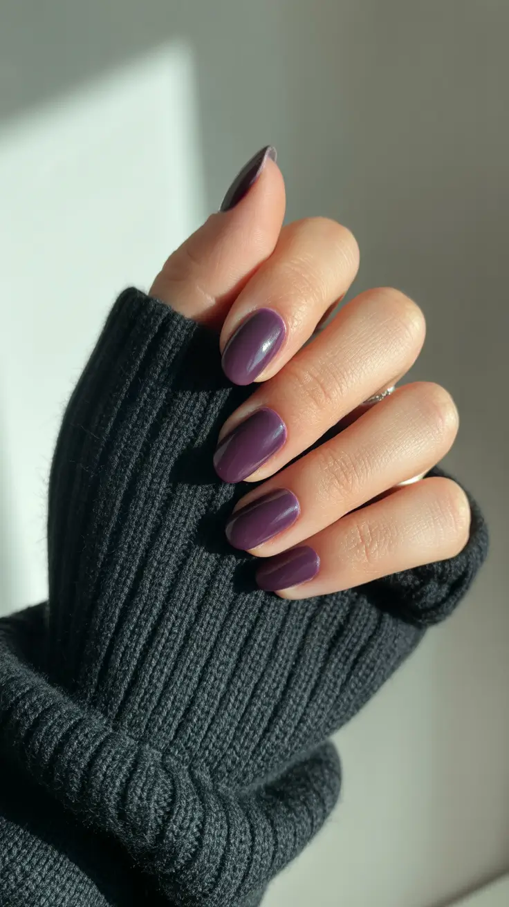 nail color for november - Smoky Plum on Neat Shorties