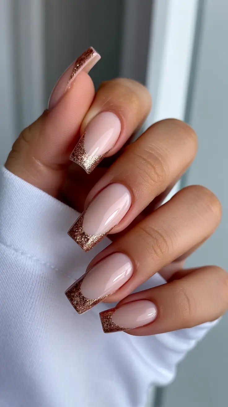 Fall Nail Design Ideas 2025 - Rose Gold Micro-French For The Office To After Hours