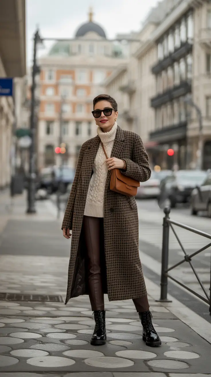 Fall outfits Ideas for November 2025 - Chocolate Leather With Heritage Check
