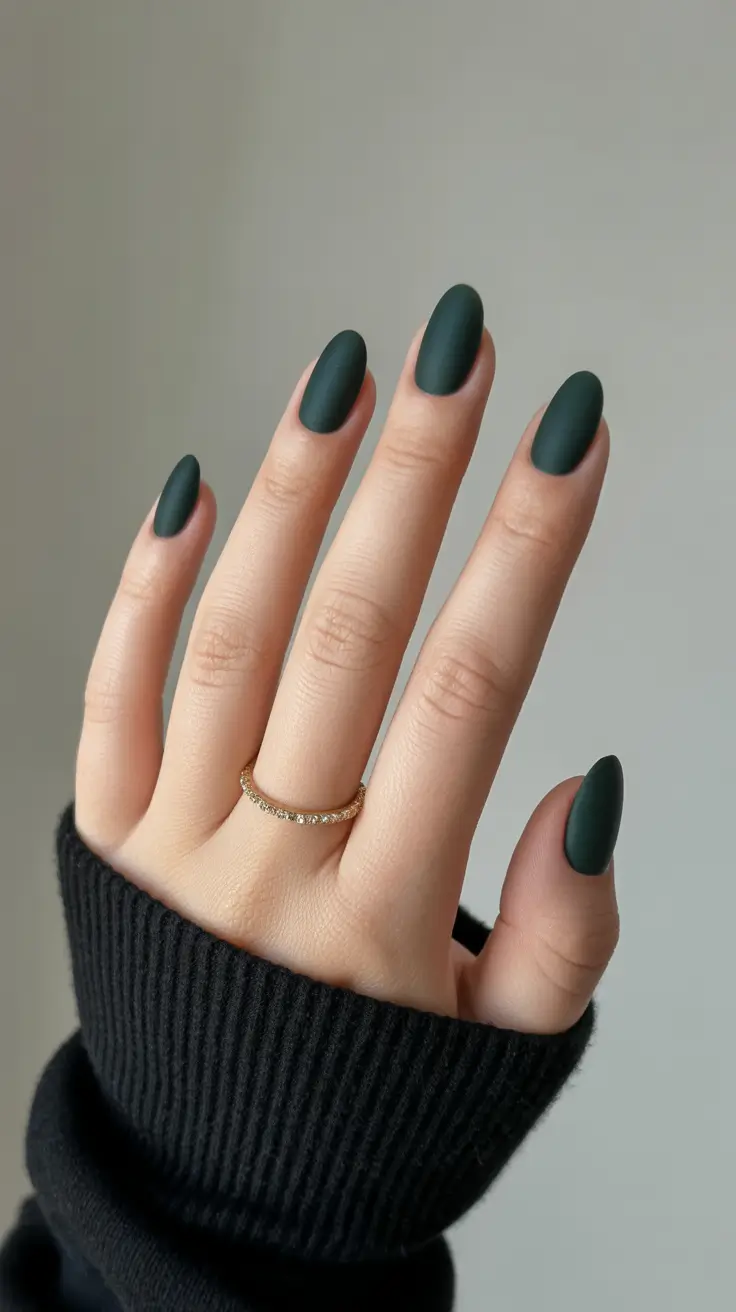 Cute Fall & Winter Nails 2025–2026 - Velvet Evergreen