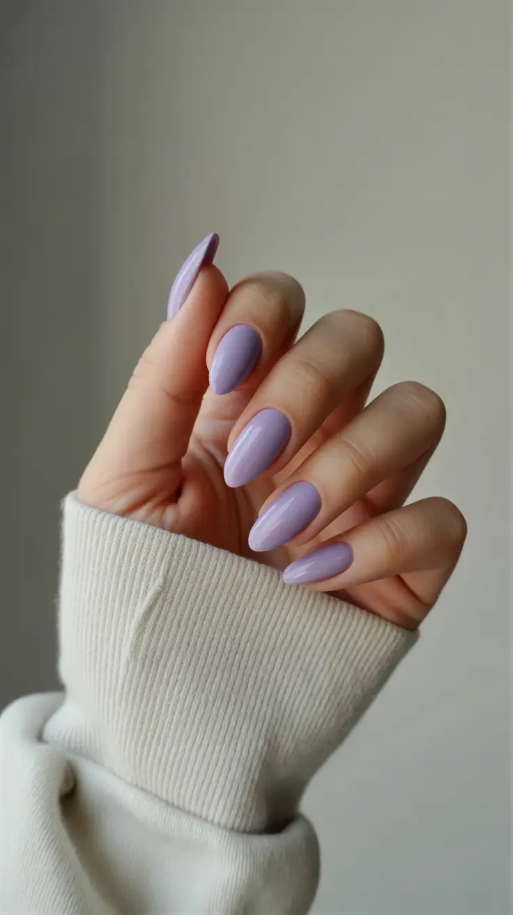 Cute Fall & Winter Nails 2025–2026 - Frosted Lilac Cashmere