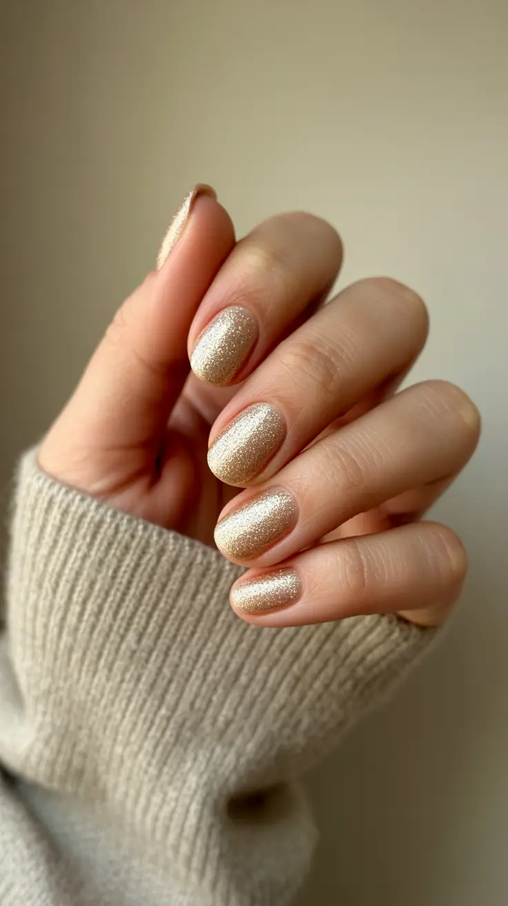 Cute Fall & Winter Nails 2025–2026 - Champagne Sugar Shorties