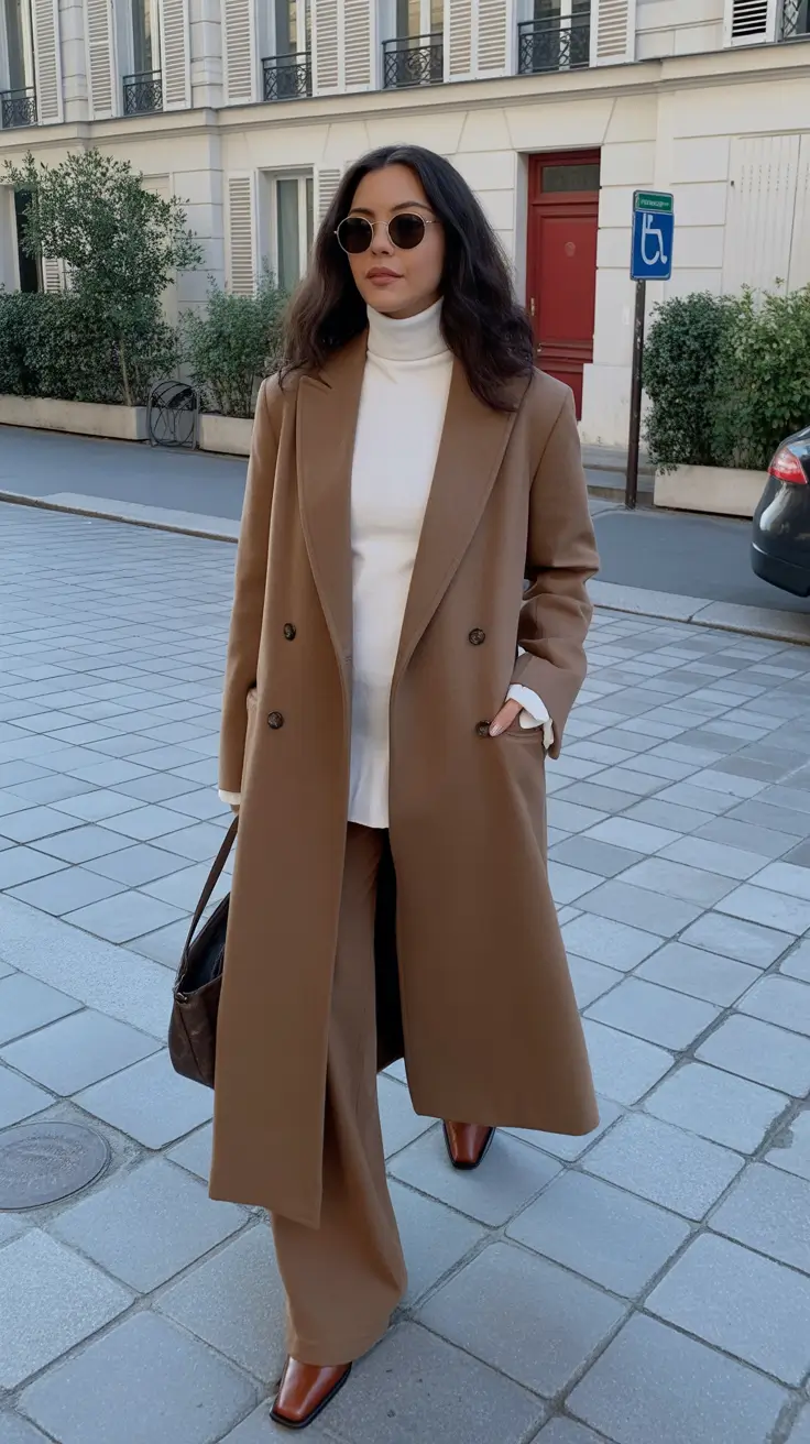2025 Fall-Winter Fashion: Cold Weather outfits Ideas - Tailored Camel Set With Winter Whites